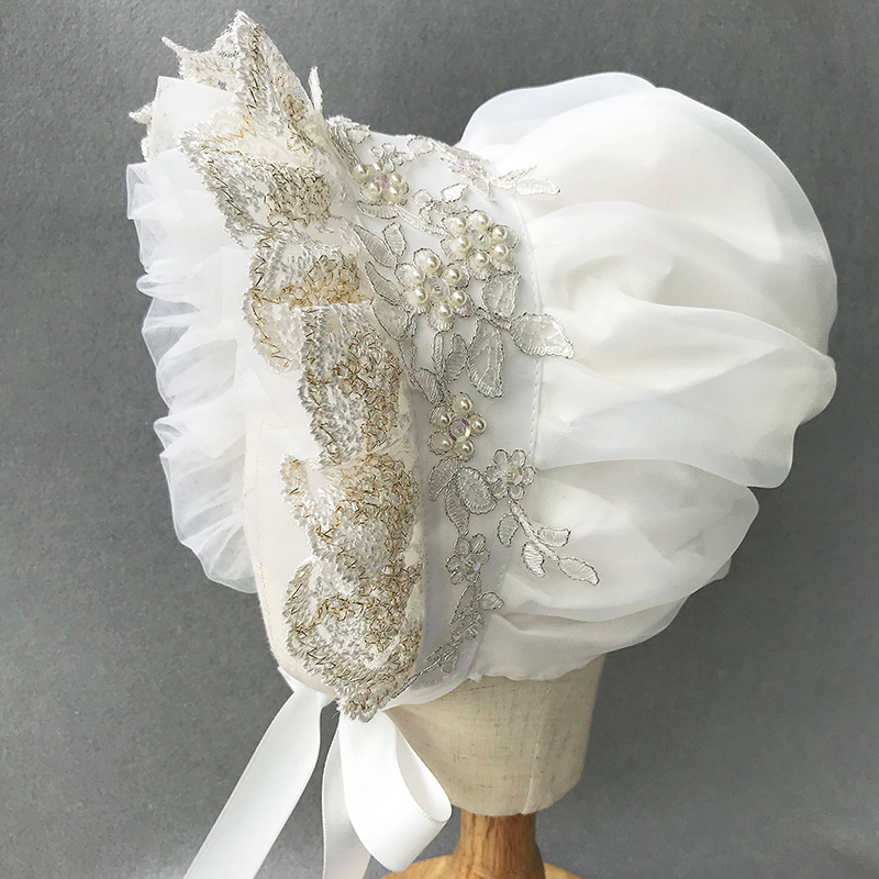 Men'S Victorian Accessories - Victorian Bonnet Ruffles Village Cap Lolita