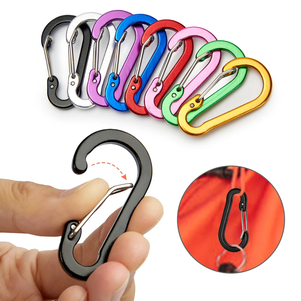 Keychain Multi Tool - 12PCS Carabiner Clip Set Tourist Small