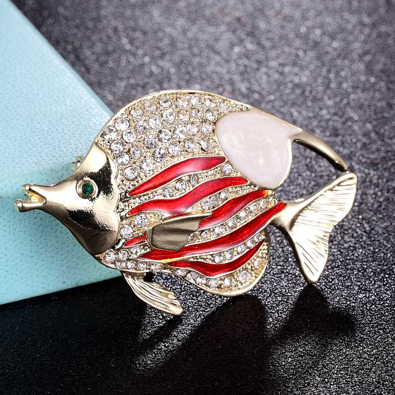 Men Accessories Bouquet - zlxgirl brand Enamel blue red fish