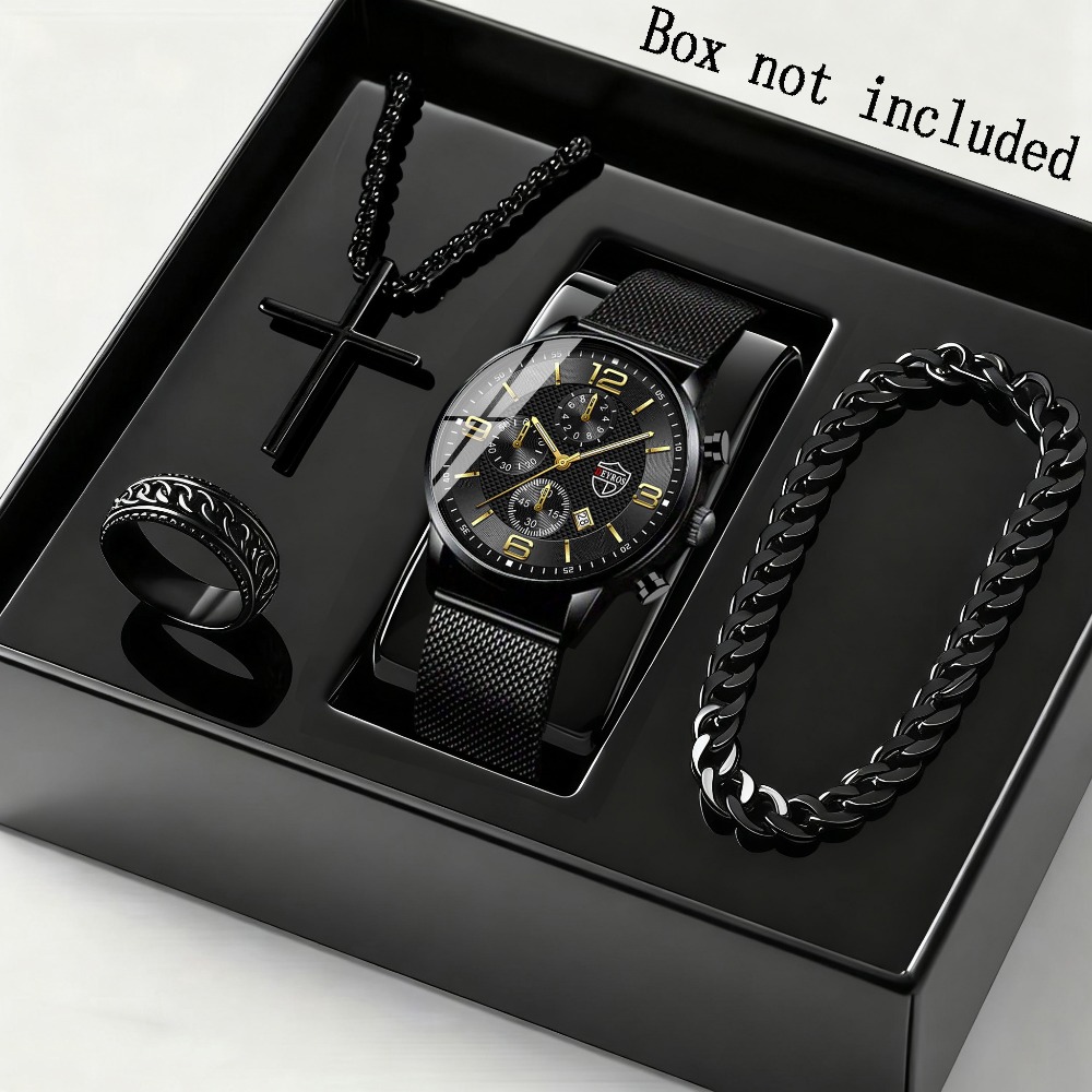4pcs/set Men'S Elegant Quartz  - Men Accessories Elegant recension och pris