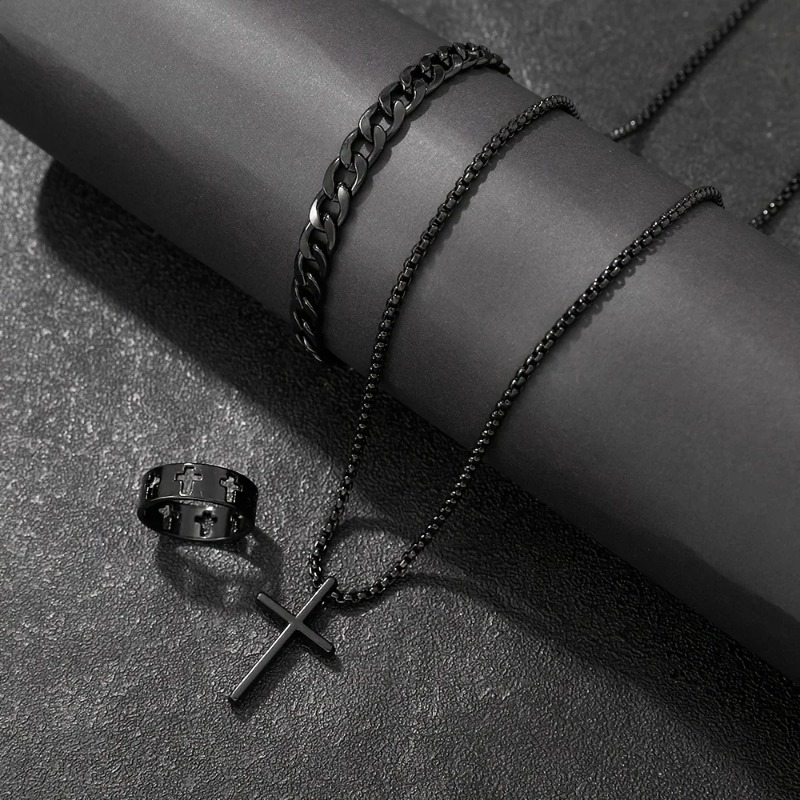 Cross-Style Accessories Set Br - Men Accessories Ring And Bracelet recension och pris
