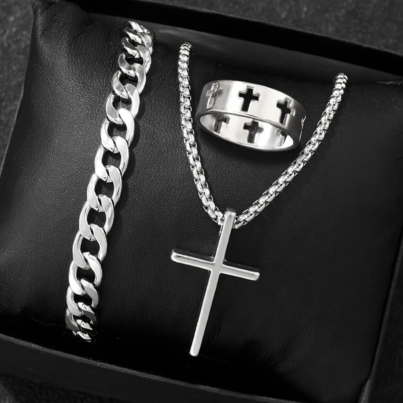 Cross-Style Accessories Set Br - Men Accessories Ring And Bracelet recension och pris