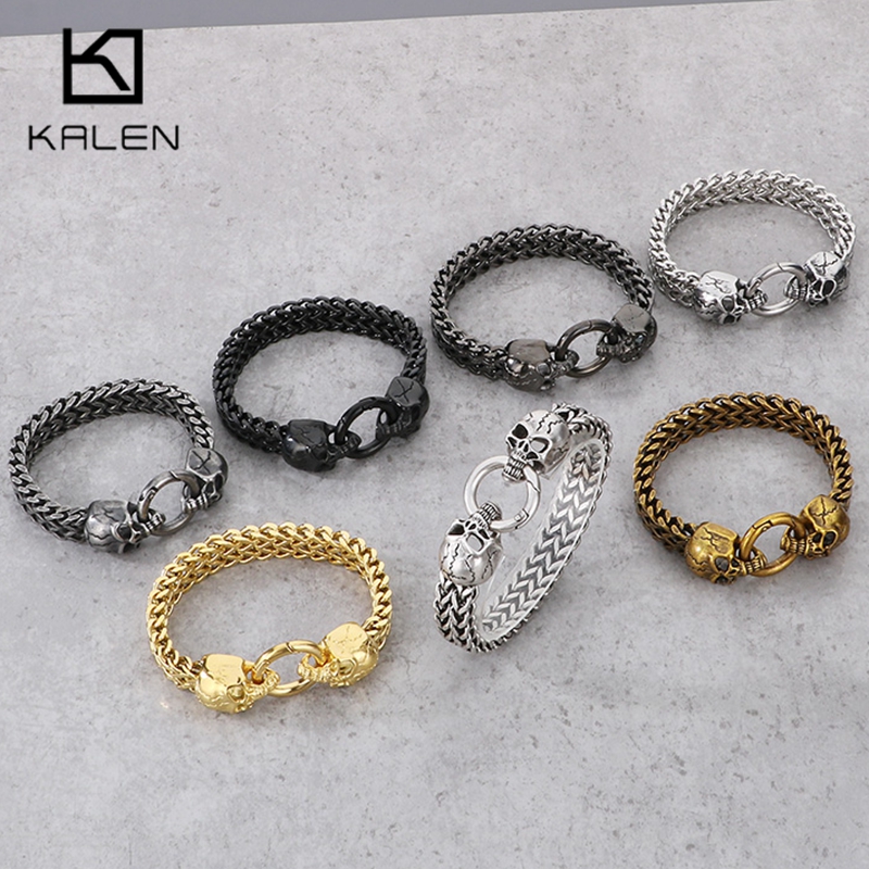KALEN Punk Stainless Steel Sku - Men Accessories Ring And Bracelet recension och pris