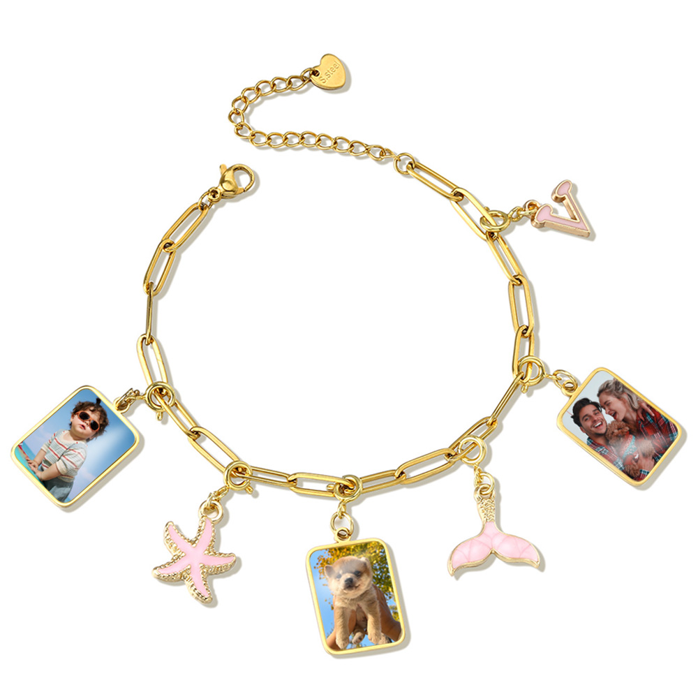 Customized Photo Letter Flag P - Men'S Accessories Jewelry Bracelet recension och pris