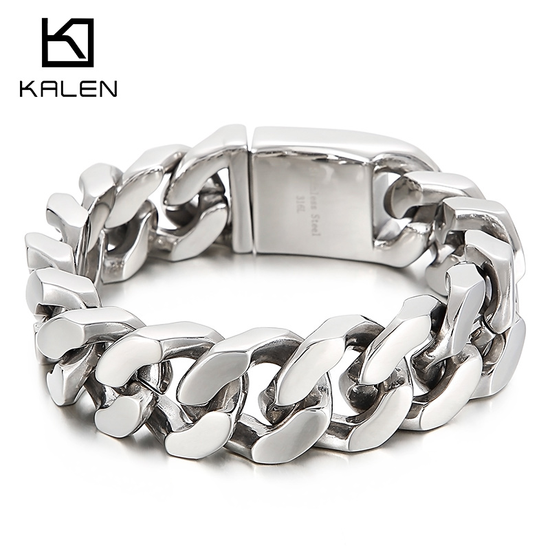 KALEN 22cm Stainless Steel Lin - Men Accessories Ring And Bracelet recension och pris