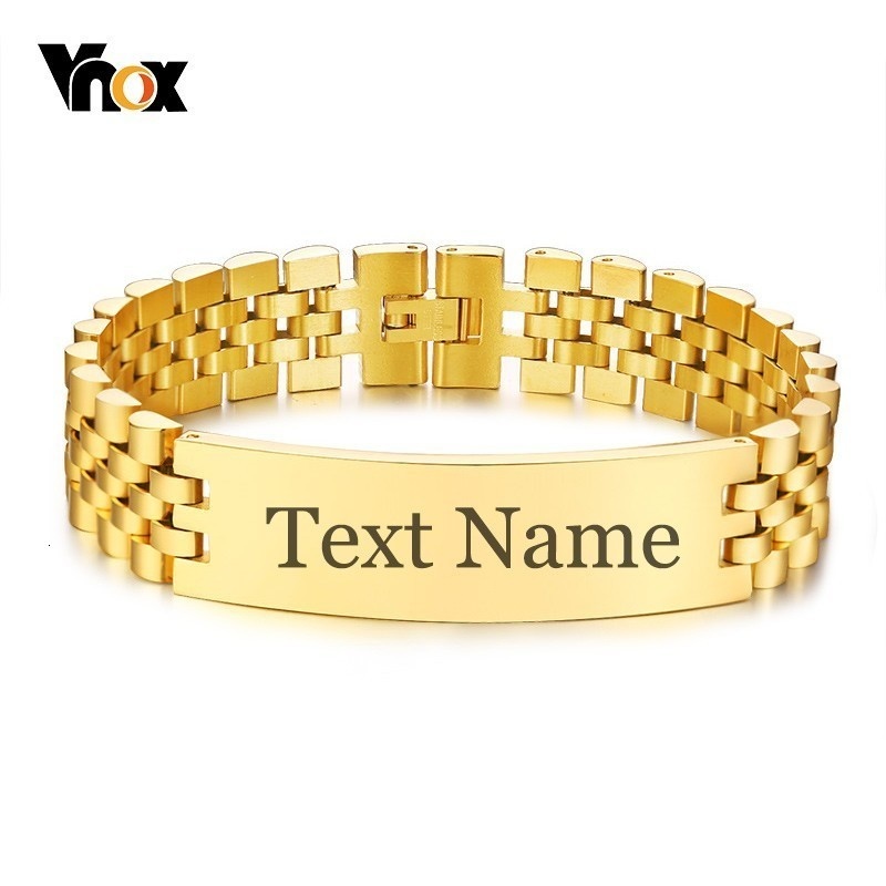 Vnox Mens 15mm Wide ID Tag Bra - Men'S Accessories Jewelry Bracelet recension och pris