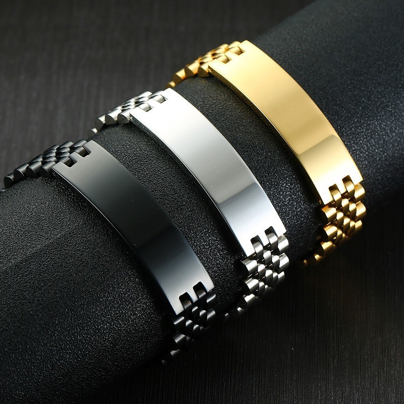 Vnox Mens 15mm Wide ID Tag Bra - Men'S Accessories Jewelry Bracelet recension och pris