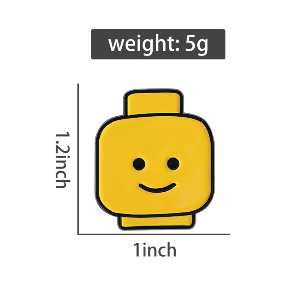 Cute Yellow Pin Block Man Smil - Men'S Yellow Accessories recension och pris