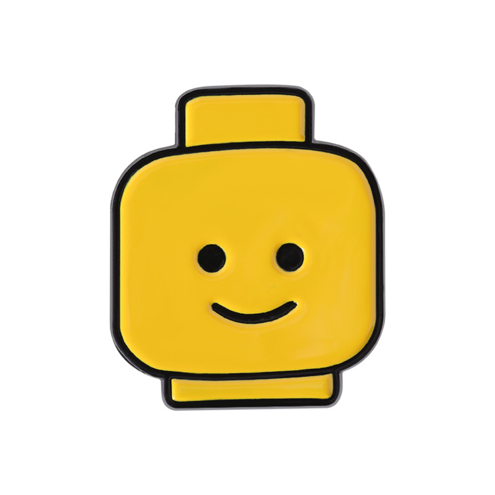 Cute Yellow Pin Block Man Smil - Men'S Yellow Accessories recension och pris