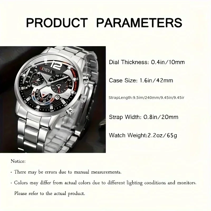 2pcs Stylish Round Face Quartz - Men Accessories Elegant recension och pris